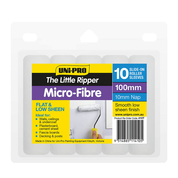 UNi-PRO Little Ripper 100mm Microfibre Covers 10 Pack 10mm Nap - Fresh at Home
