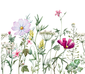 Spring Flowers with Stems Rice Paper - 3 Sheets 29.99 X 32CM - Fresh at Home