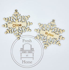 Personalised Christmas Ornament - Snowflake with name - Fresh at Home